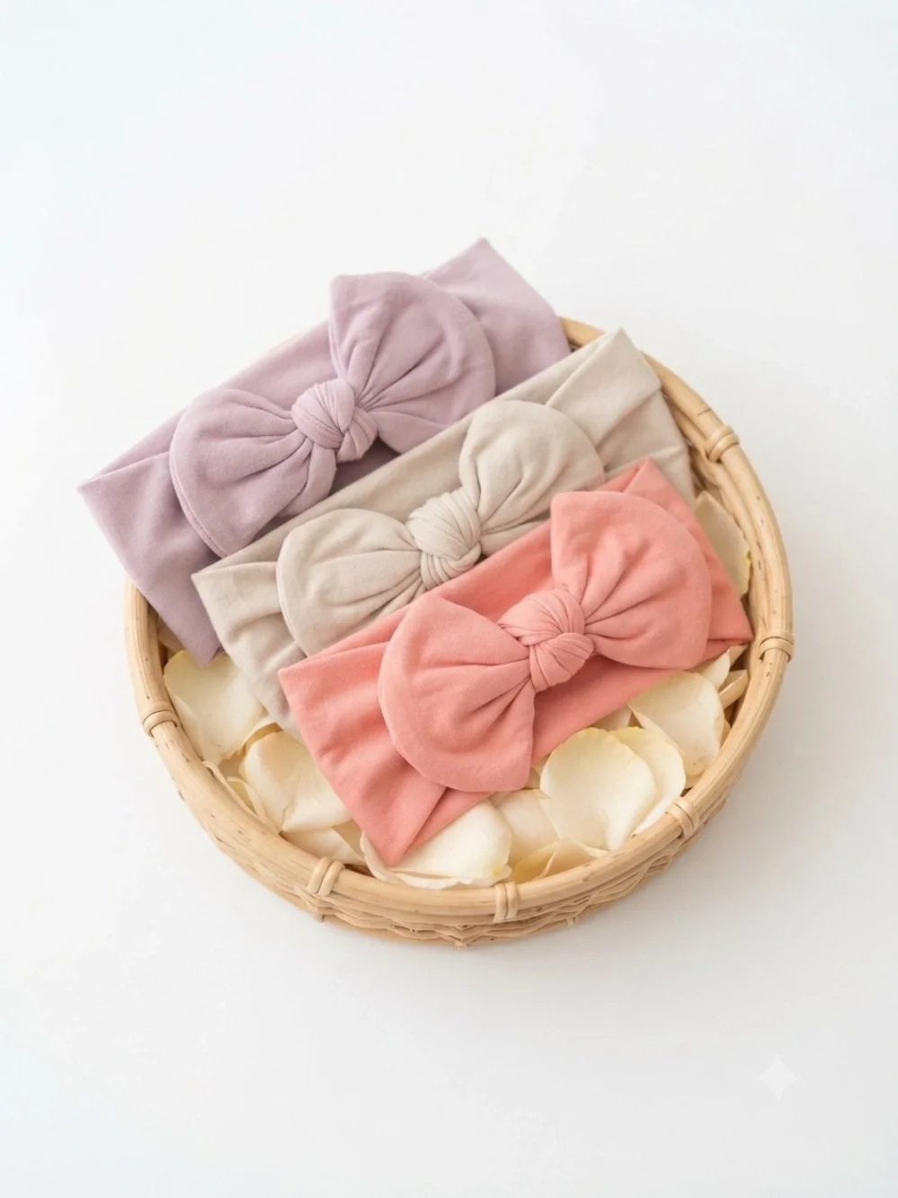 Handmade Baby Bow Headbands 3-Piece Set Pastel